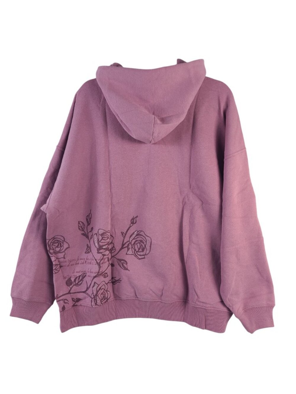NEW Hollister Women's XL Mauve Hoodie Rose Graphic Design Kangaroo Pocket - Picture 7 of 8